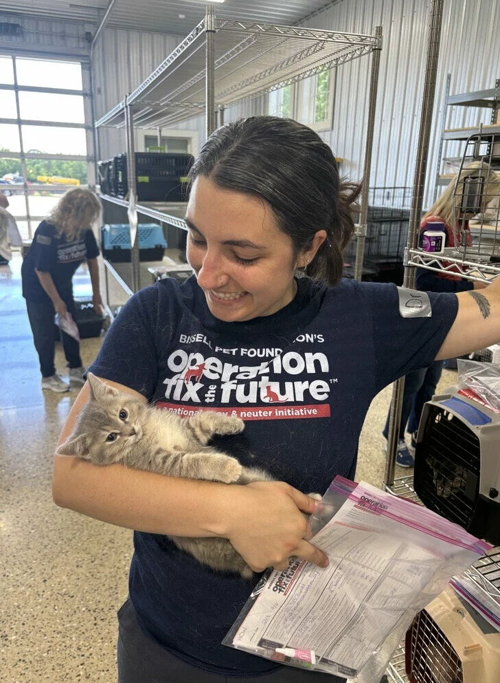 dr olivia holding a kitten at FTF